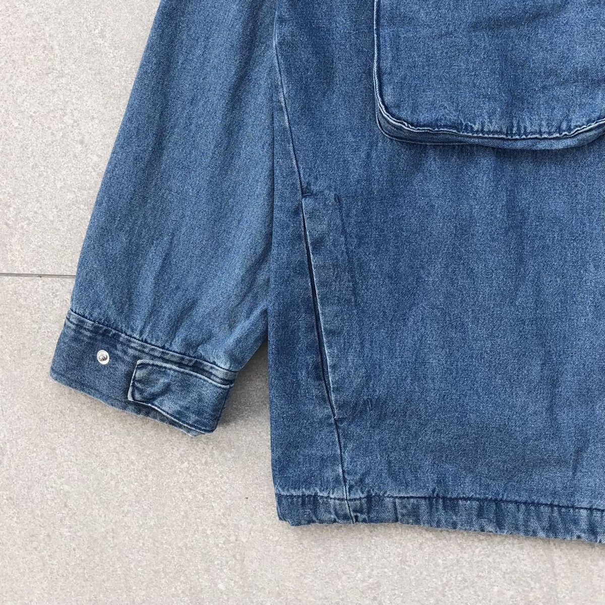 GU Vintage GU Double Pocket Denim Parka Jacket With Hoodie Size US L / EU 52-54 / 3 - 5 Thumbnail