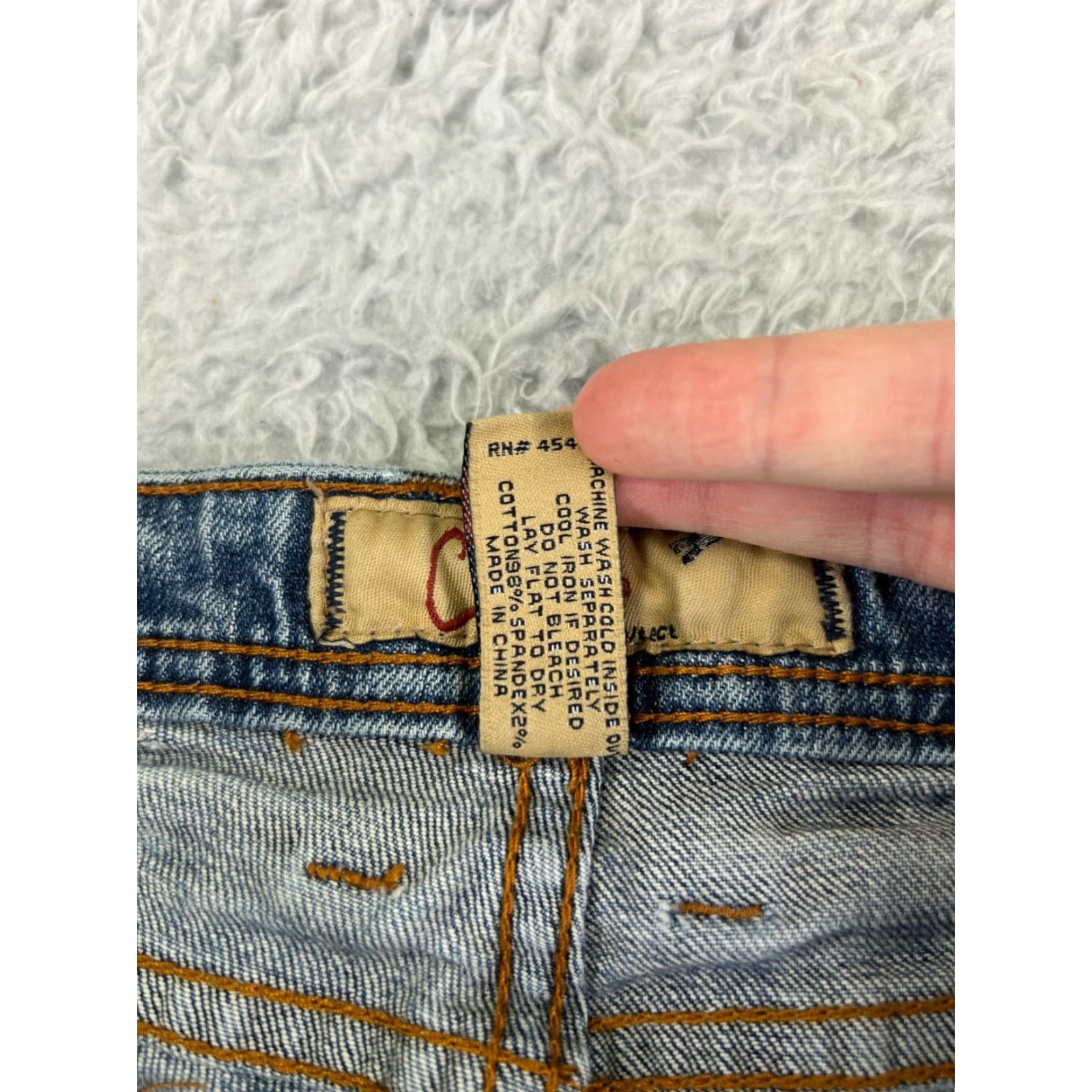 Denime Chiqle Jeans Womens 7 Blue Denim Distressed Flared 26x31 5-Pocket Zip Embroidered Zipper Button Regular 31 Inseam" Size 28" / US 6 / IT 42 - 7 Thumbnail