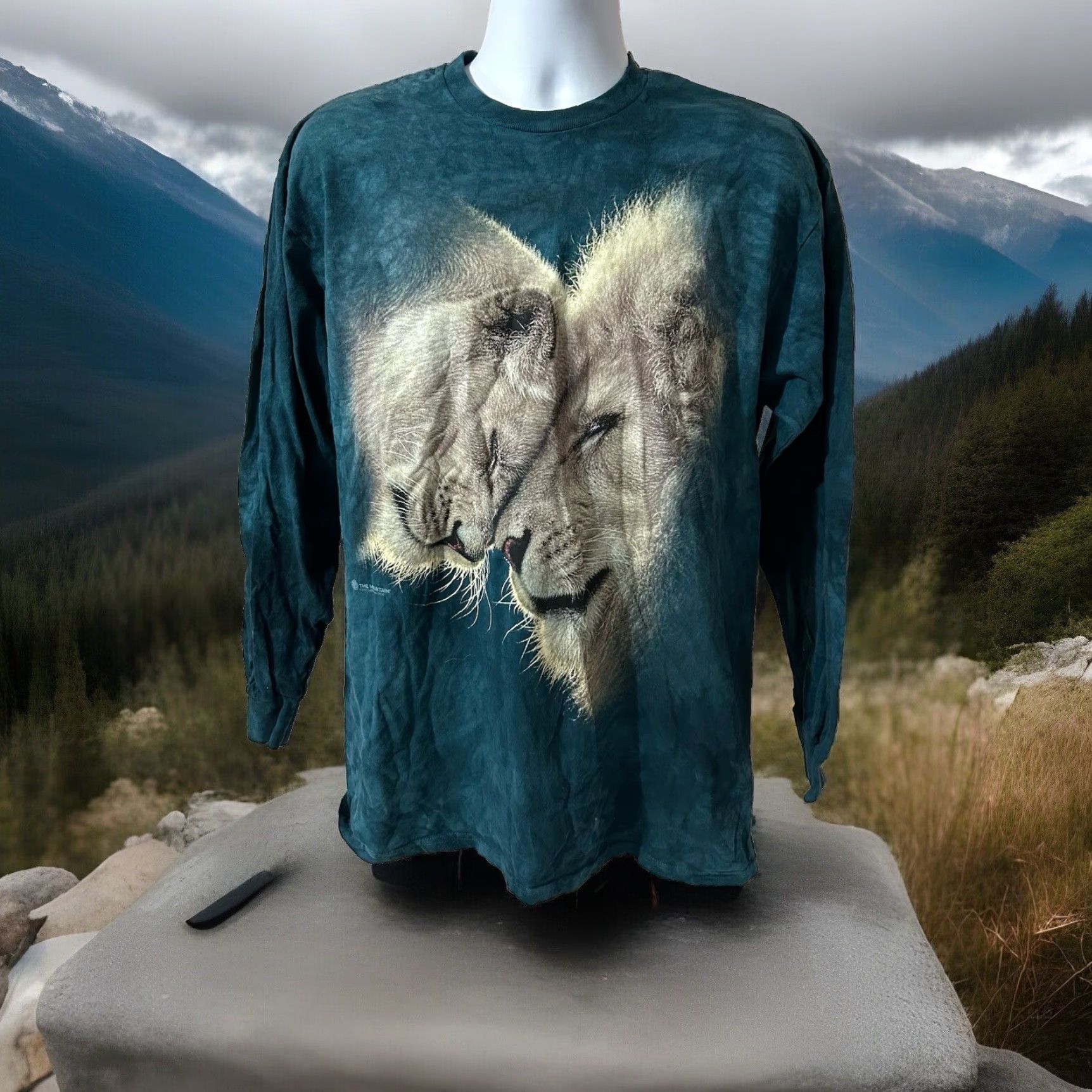 The Mountain The Mountain Lion Long Sleeve Shirt Men Large Green Tie Dye Lions Crew Neck Size US L / EU 52-54 / 3 - 3 Thumbnail