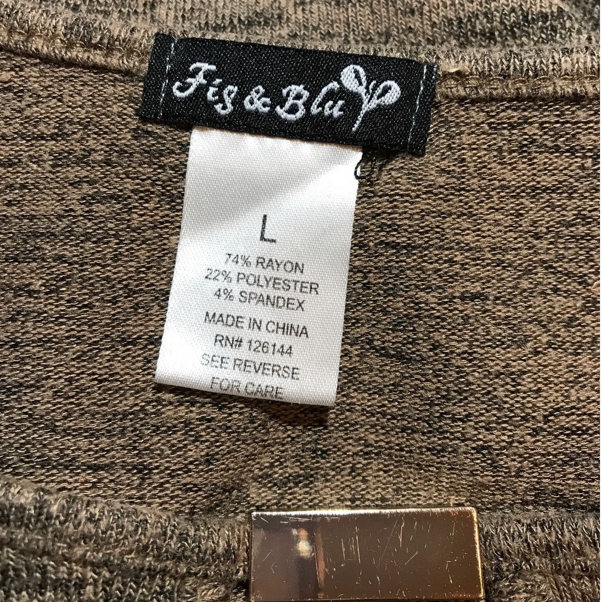 Other Fig & Blu Brown Black Keyhole Neck Long Sleeve Sweater L Size L / US 10 / IT 46 - 3 Thumbnail