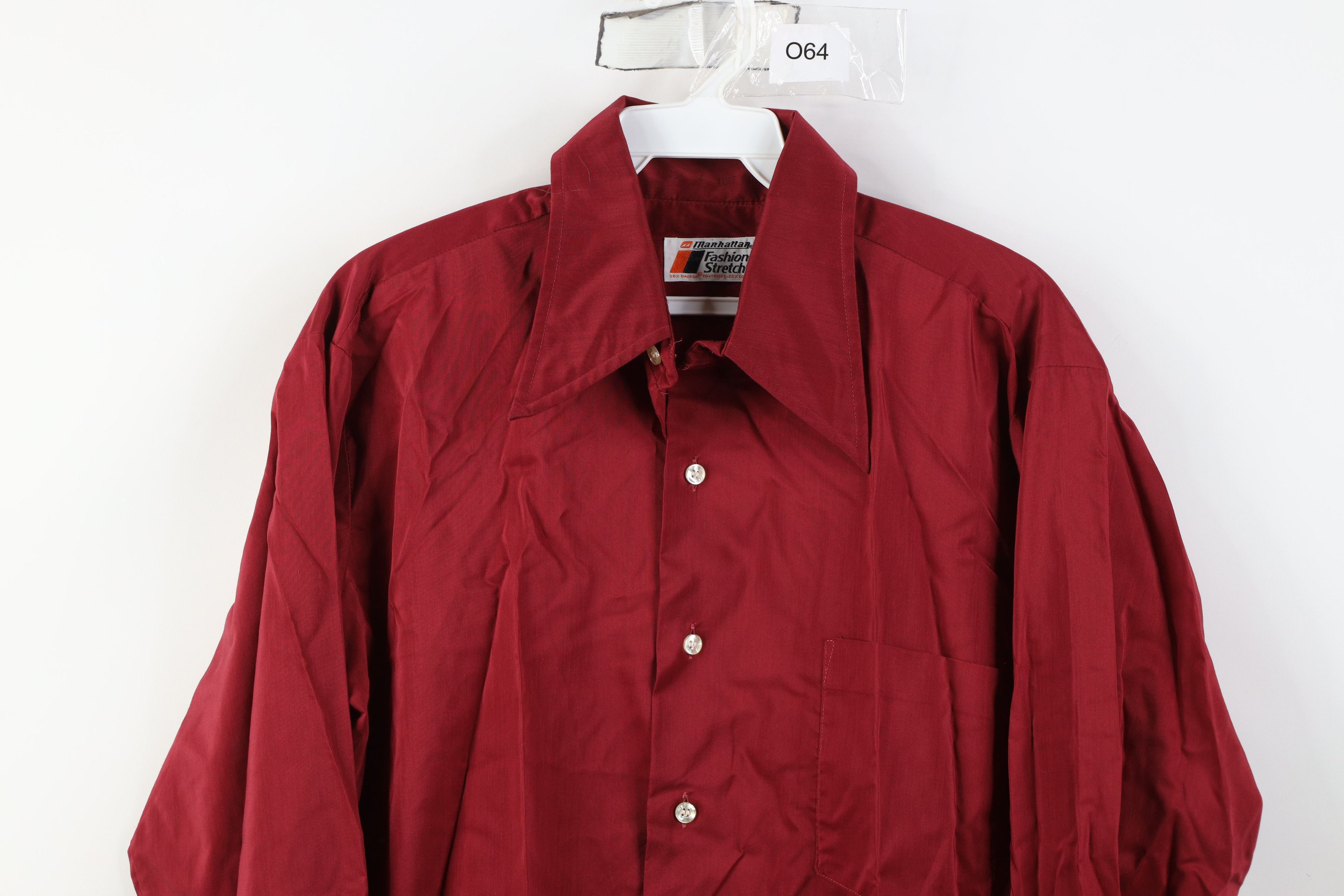 Vintage Vintage 60s 70s Streetwear Collar Button Shirt Red USA Size US M / EU 48-50 / 2 - 2 Thumbnail