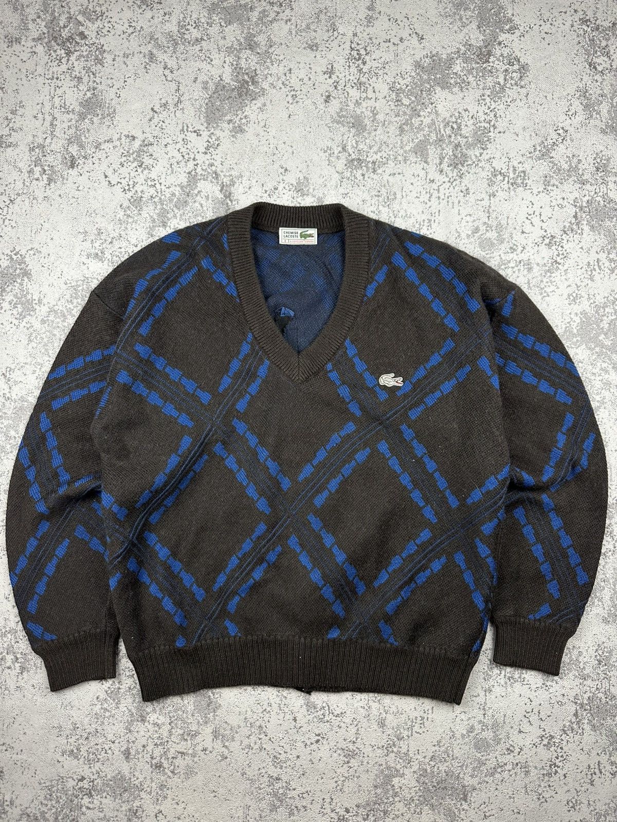 Lacoste Vintage Lacoste V-Neck Sweater Rare Size US L / EU 52-54 / 3 - 1 Thumbnail