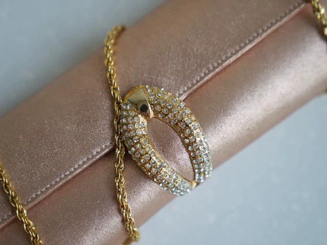 Other Rodo Women's Pearlized Pink Leather Chain Clutch Size ONE SIZE - 4 Thumbnail