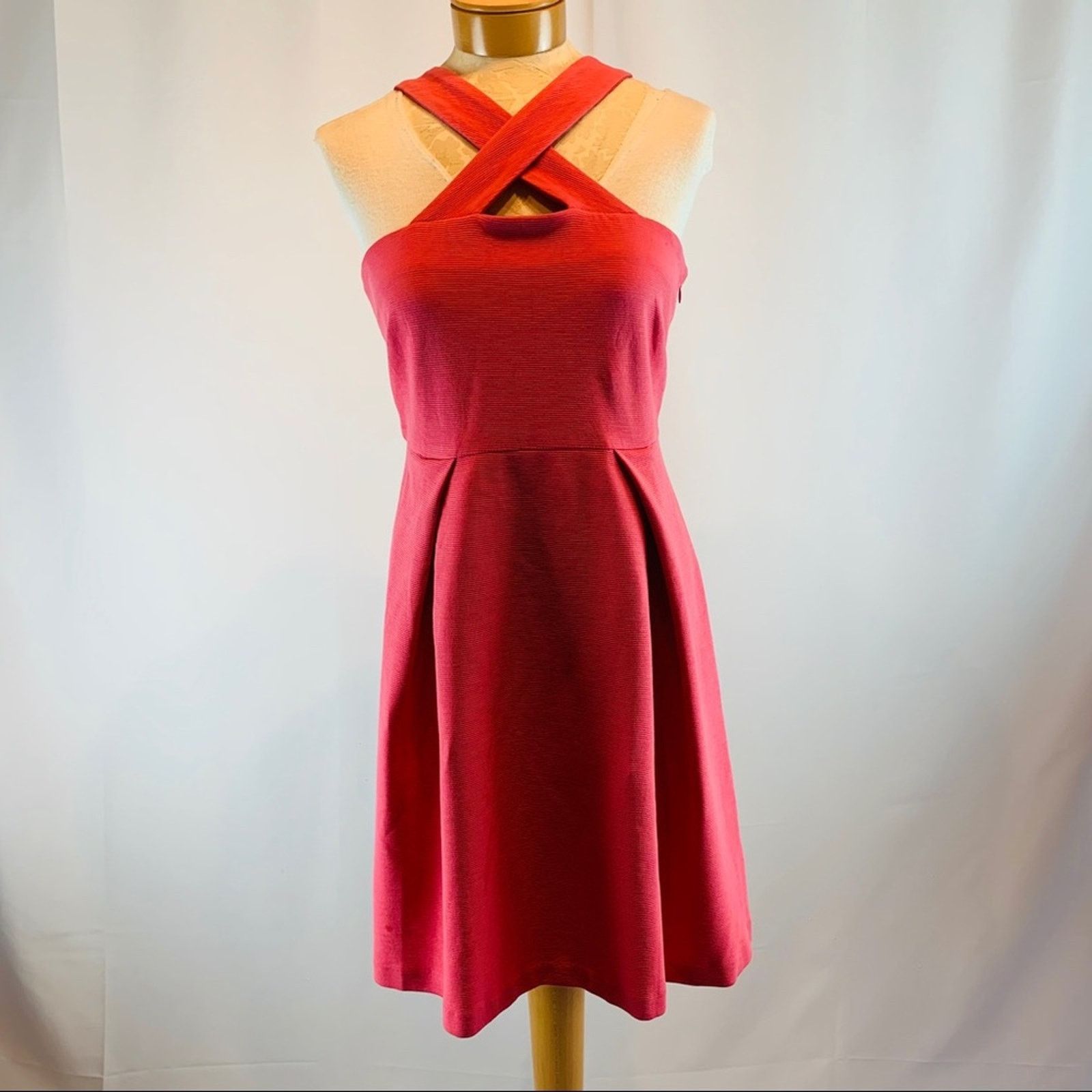 Banana Republic Banana Republic Sleeveless Corded Knit Dress Coral Size 12 P Size XL / US 12-14 / IT 48-50 - 2 Thumbnail