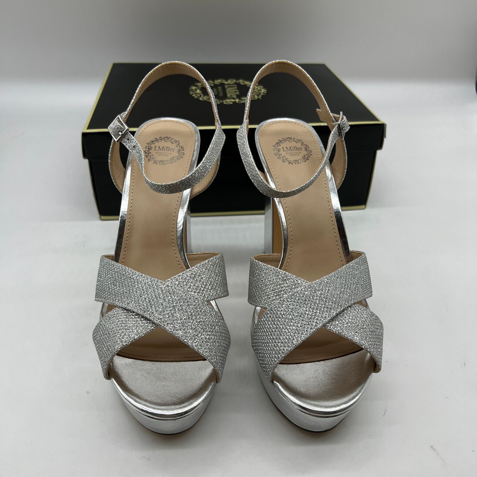 Other I. Miller Womens Samien Heeled Sandals Silver Size US 9 / IT 39 - 3 Thumbnail