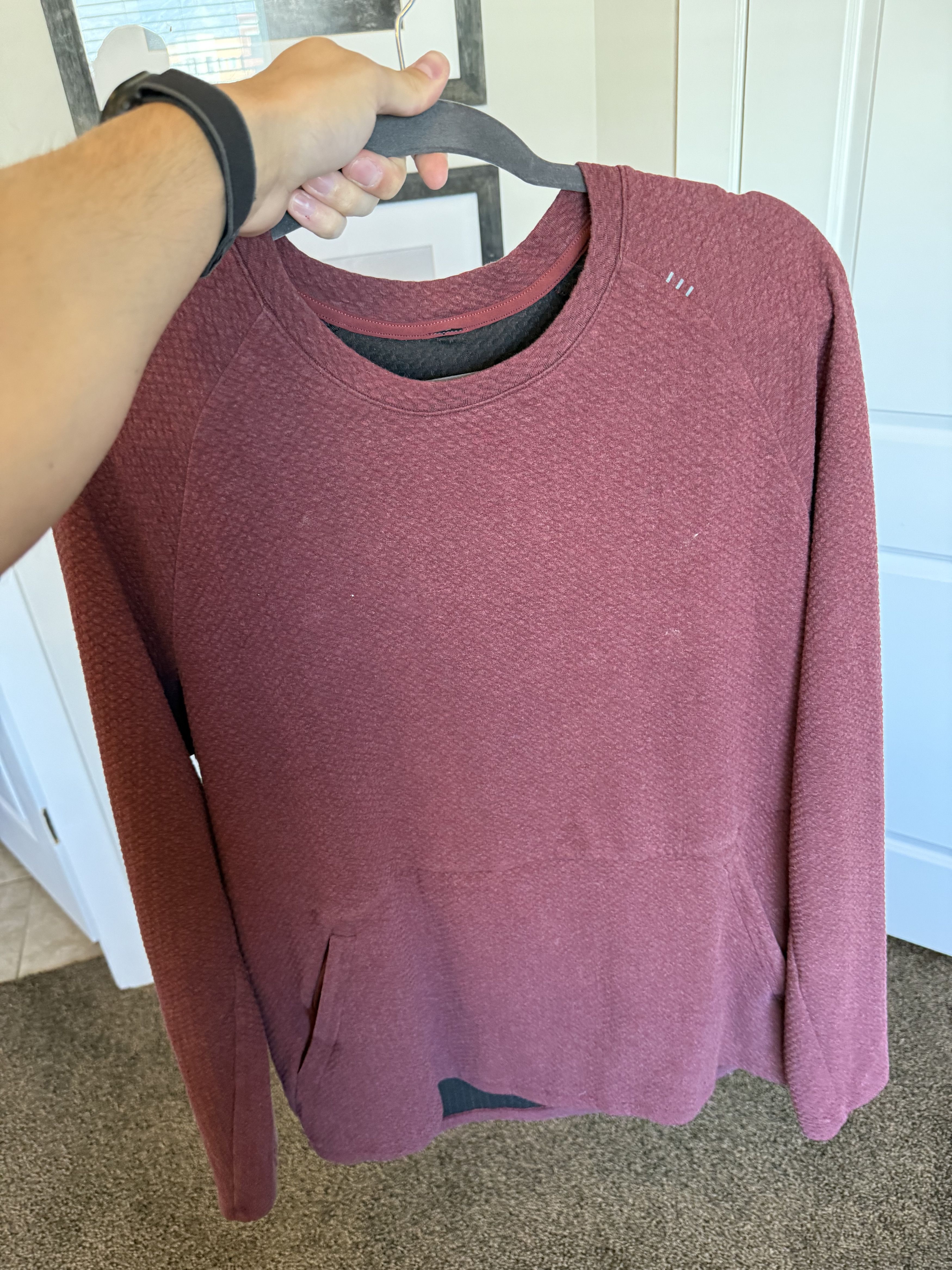 Lululemon Lululemon Maroon Crewneck Sweatshirt Size US XL / EU 56 / 4 - 1 Thumbnail