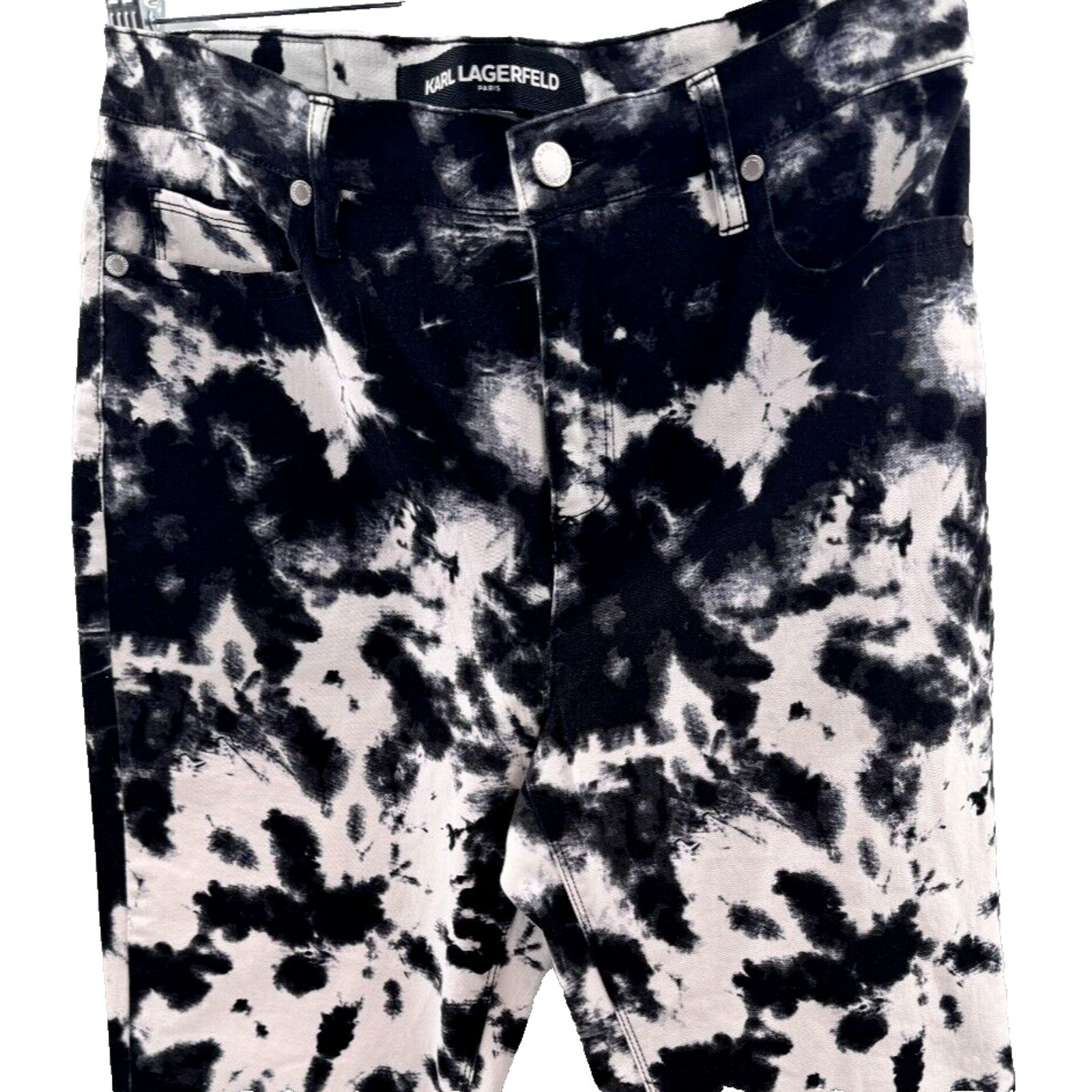 Karl Lagerfeld Karl Lagerfeld Paris 10 Black Tie Dye Crop Jeans Streetwear Size 34" / US 12 / IT 48 - 2 Thumbnail