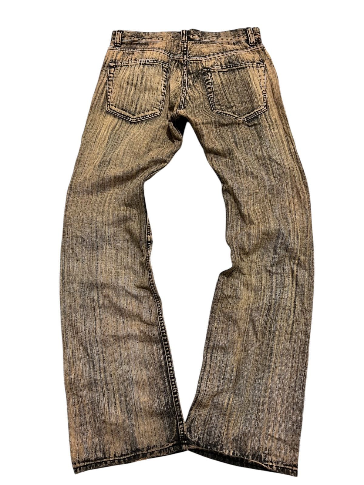 Japanesse devil poem distressed mudwash flared pants