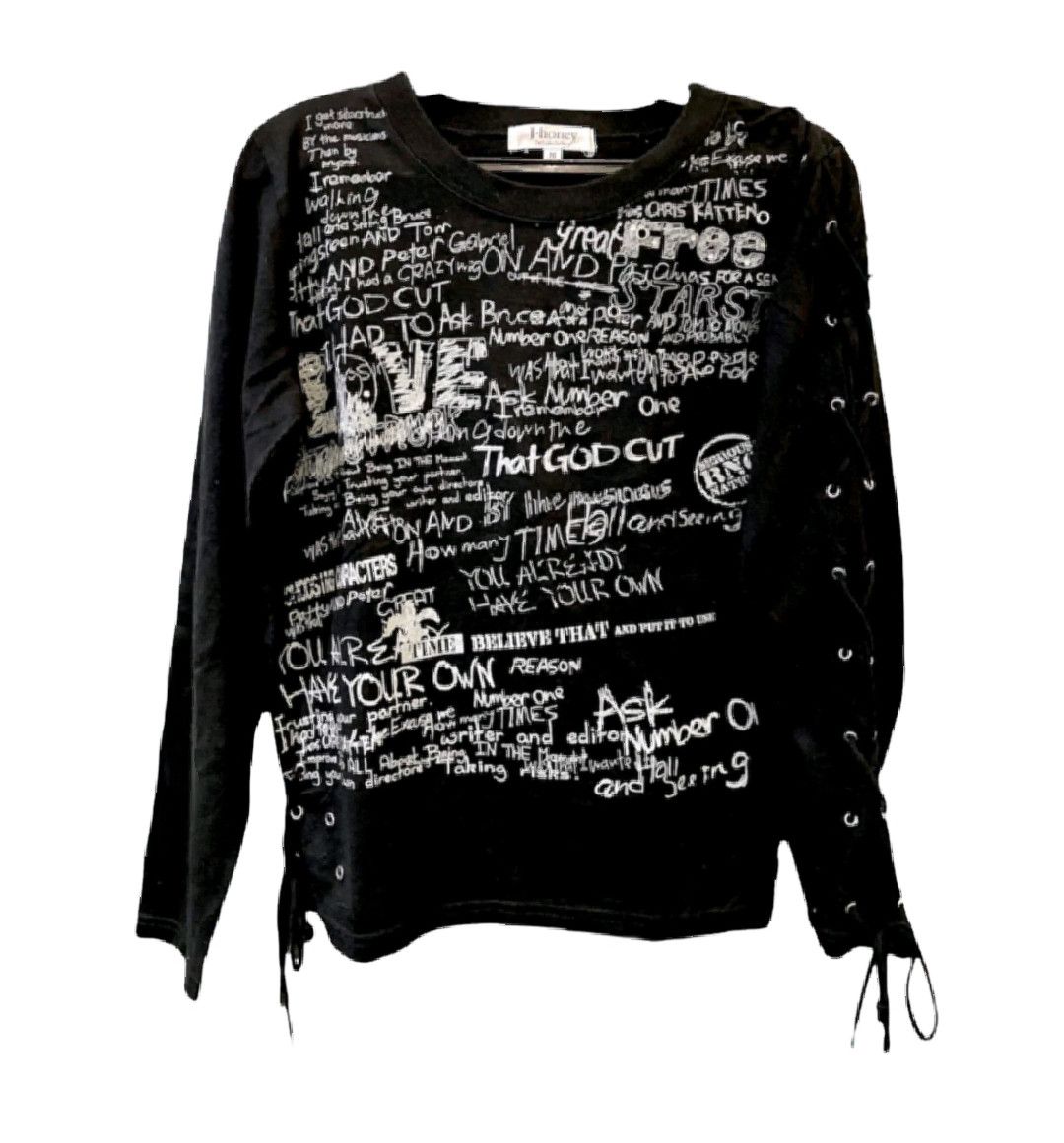 image of If Six Was Nine x Le Grande Bleu L G B J- Honey - Line Up Poem Long Sleeve in Black, Women's (Size 