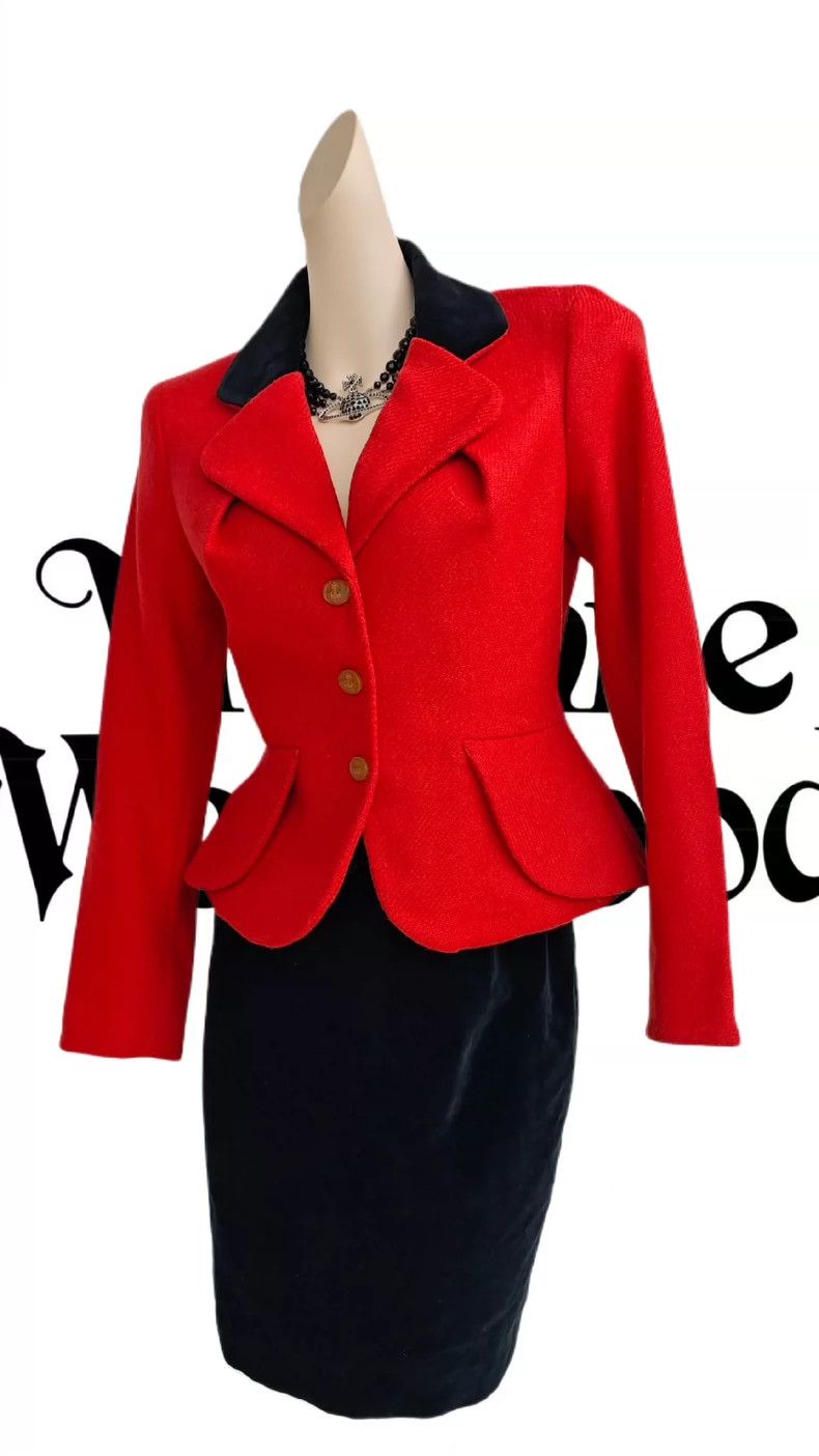 Vivienne Westwood Vivienne Westwood Black velvet patchwork red three button Size M / US 6-8 / IT 42-44 - 3 Thumbnail