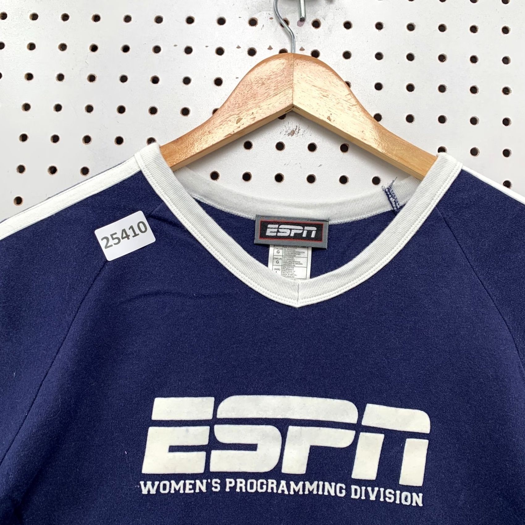 Spell VINTAGE ESPN Shirt Womens L Blue Whit Spell Out Ladies Top 5x22 Size L / US 10 / IT 46 - 5 Thumbnail