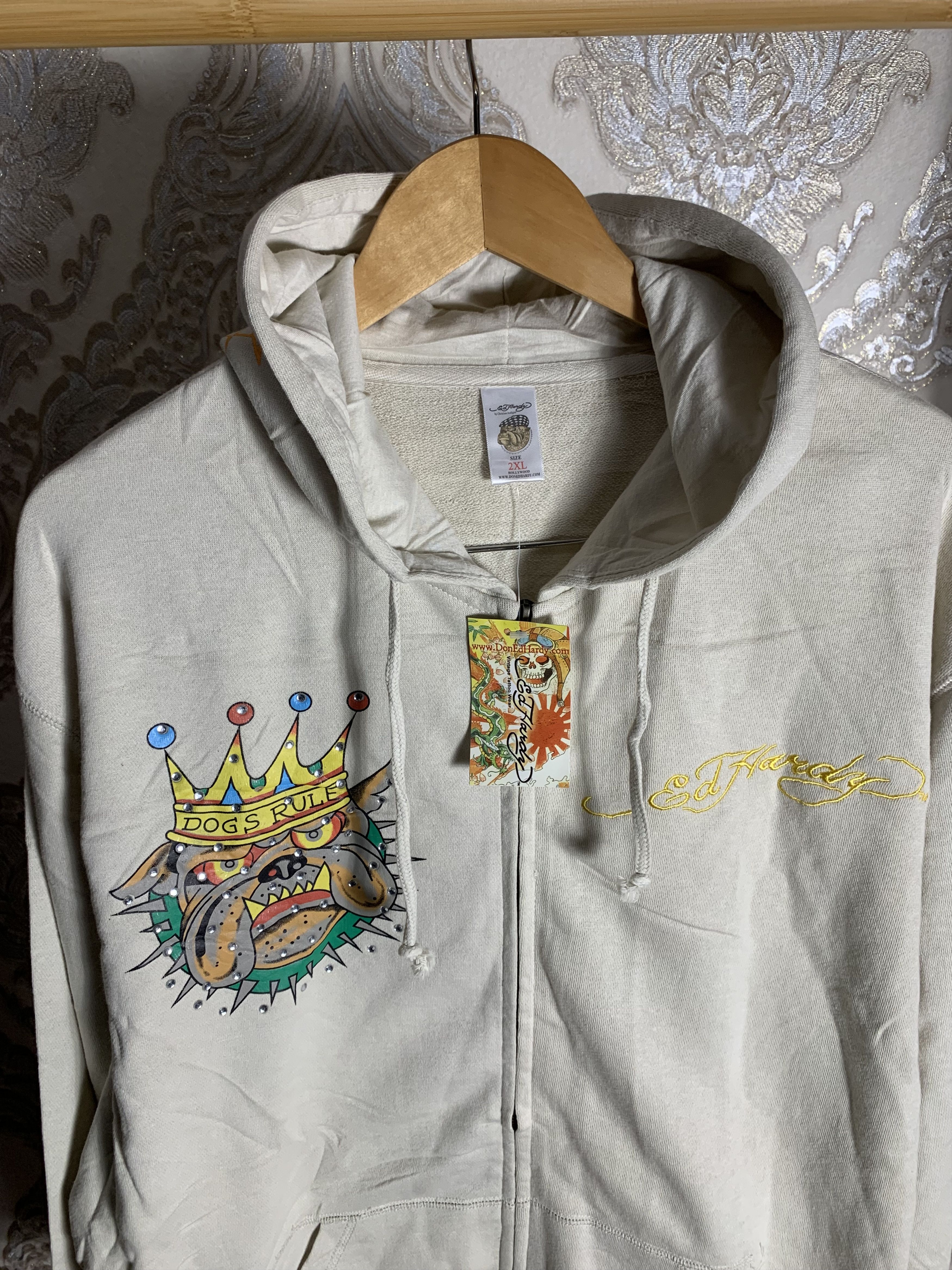 Ed Hardy VINTAGE ED HARDY BY CHRISTIAN AUDIGIER DESIGNER HOODIE Y2K Size US XXL / EU 58 / 5 - 3 Thumbnail