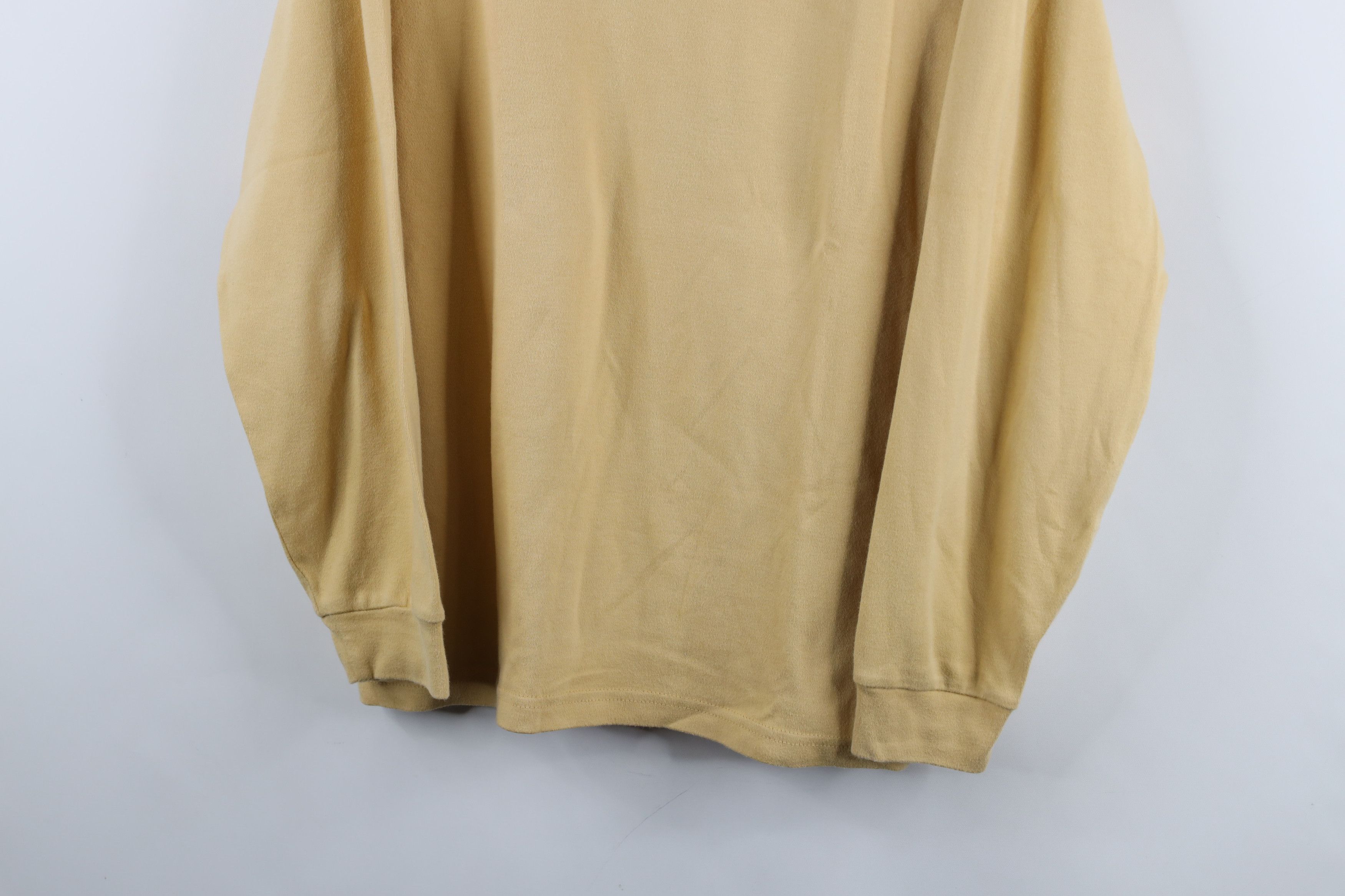 Vintage × Woolrich Woolen Mills Vintage 90s Woolrich Blank Mock Neck T-Shirt Cotton Beige Size M / US 6-8 / IT 42-44 - 3 Thumbnail