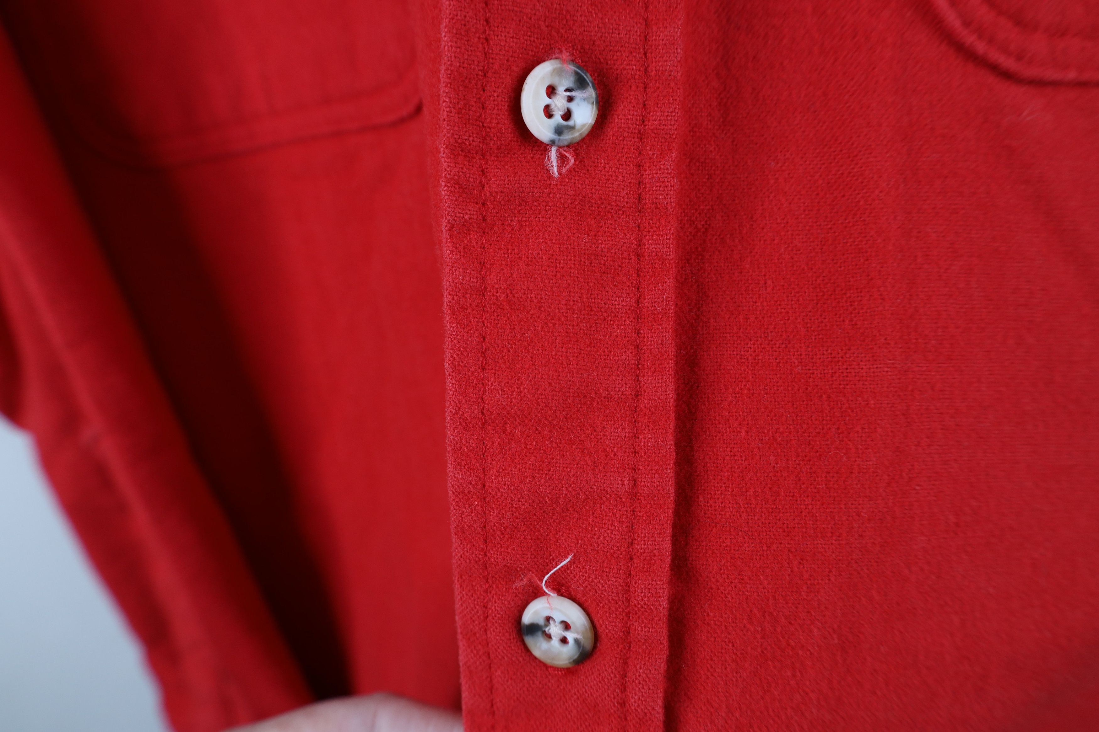 Vintage Vintage 70s Streetwear Cloth Button Shirt Red USA Cotton Size US L / EU 52-54 / 3 - 5 Thumbnail