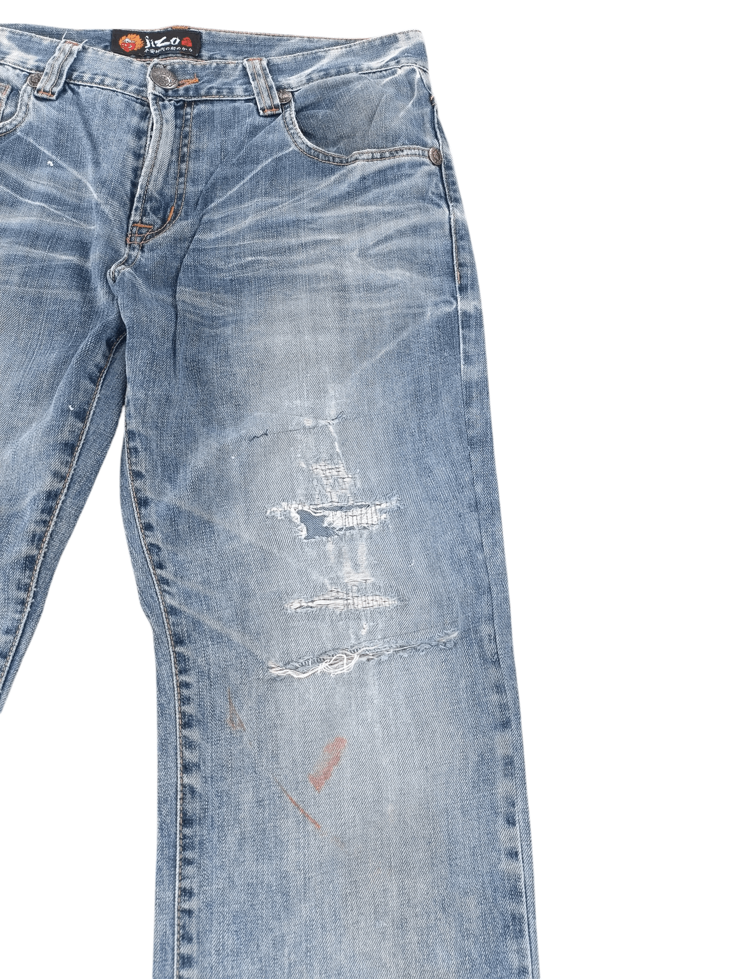Japanese Brand Japanese Brand JIZO Distressed Embroidery Rare Design E189 Size US 33 - 6 Thumbnail