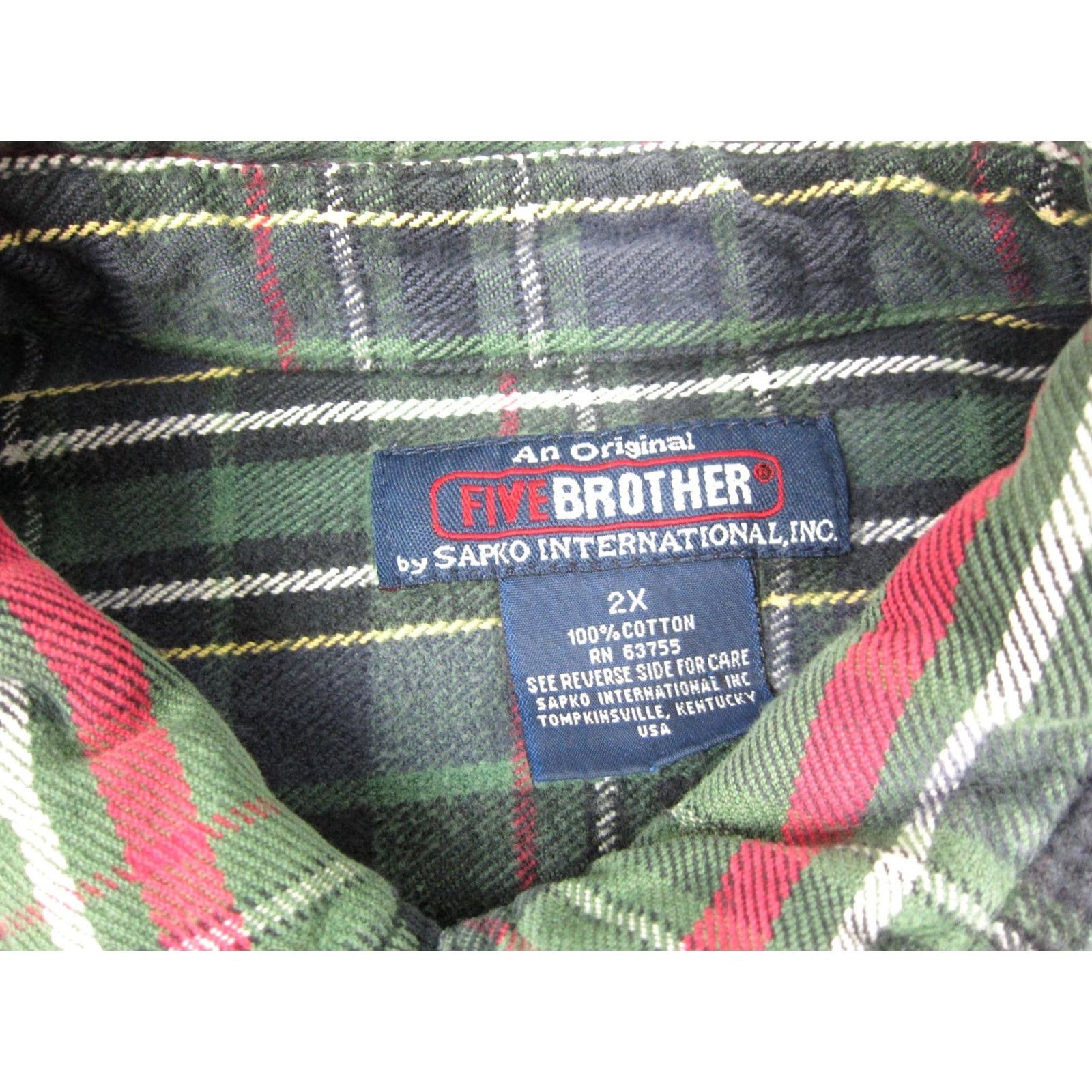 Vintage VINTAGE Five Brother Shirt Mens 2X Green Blue Plaid Western Made in USA 90s Shirt Mens 2X Green Blue Plaid Western 90s Size US XXL / EU 58 / 5 - 5 Thumbnail