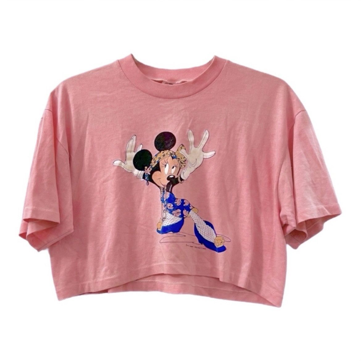 Disney Vintage Disney Minnie Pink Cropped T-Shirt Rare Size ONE SIZE - 1 Thumbnail