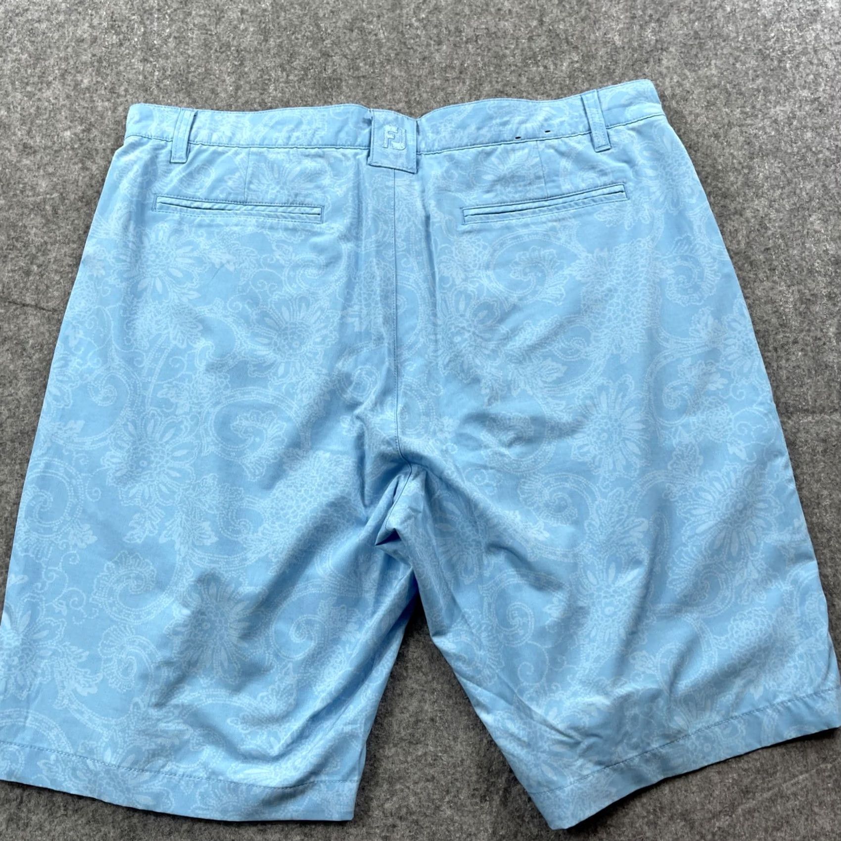 Footjoy FootJoy Shorts Mens 36 Blue Batik Print Performance Paisley Golf Coastal Size US 36 / EU 52 - 2 Thumbnail