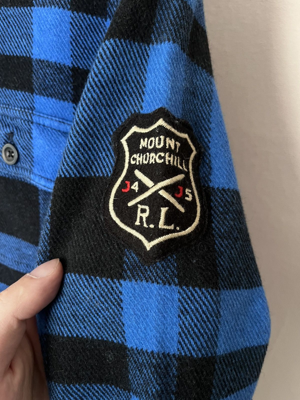 Polo Ralph Lauren Vintage Polo Ralph Lauren Plaid Flannel Hoodie Blue Wool Size US M / EU 48-50 / 2 - 4 Thumbnail