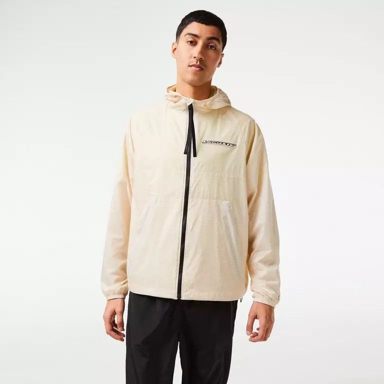 Lacoste 🧥 Lacoste Lightweight Windbreaker Jacket – Cream Grid Size M Size US M / EU 48-50 / 2 - 6 Thumbnail