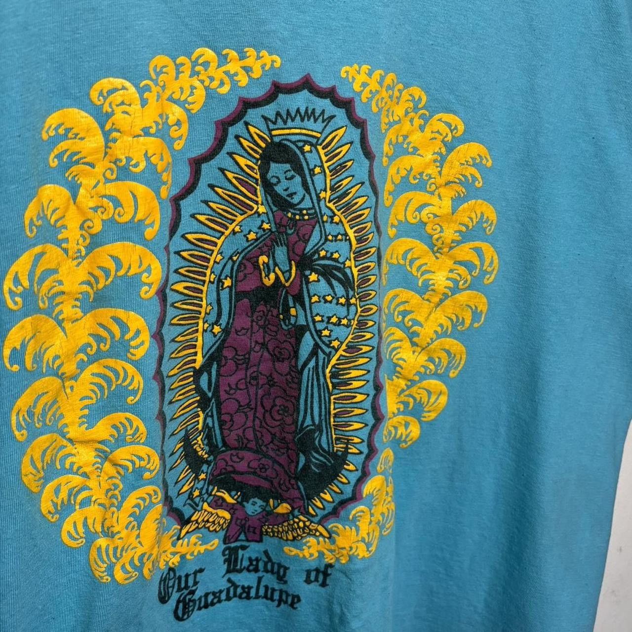 Vintage Vintage 80s Aqua Blue Our Lady Of Gaudalope T-Shirt Size US L / EU 52-54 / 3 - 2 Thumbnail