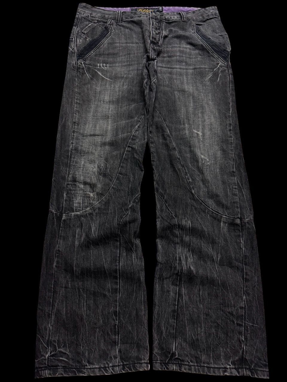 If Six Was Nine Insane💥90s Style Fishbone Multipocket Sand Washed Jeans Rare Size US 35 - 2 Thumbnail