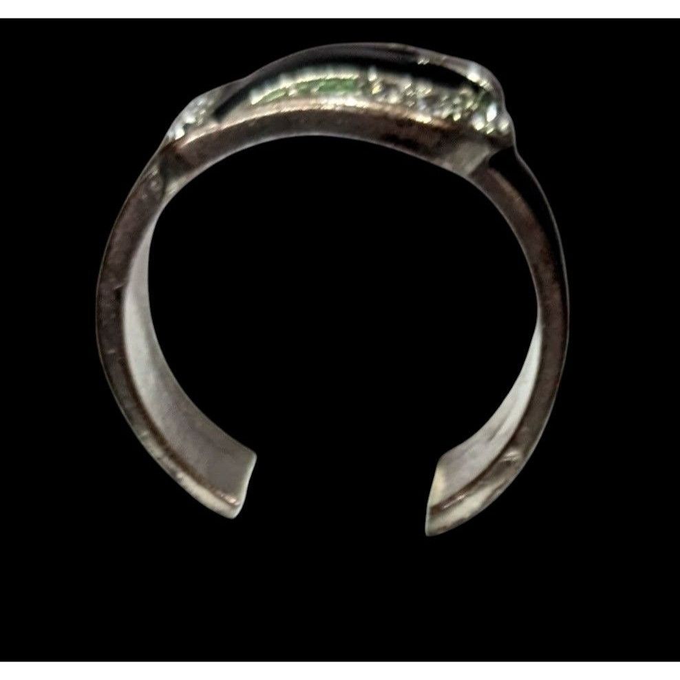 Other Gothic Buckle Ring Silver Tone With Black Enamel And Rhinest Size ONE SIZE - 5 Thumbnail