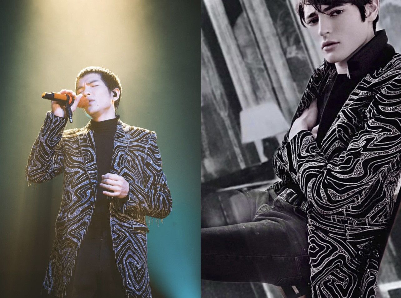 Saint Laurent Paris *RARE* Saint Laurent Paris AW15 Sequin Glitter Blazer Size US S / EU 44-46 / 1 - 7 Thumbnail