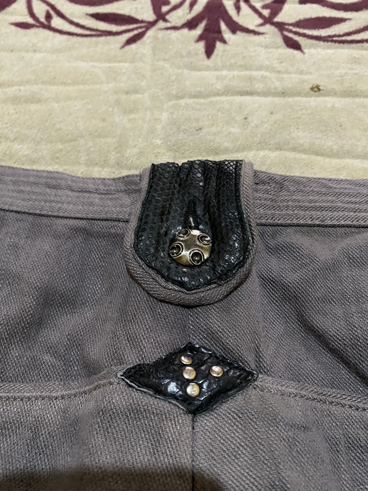 If Six Was Nine Rare Nstyle Japan Denim Snake Skin Studded Size US 33 - 19 Thumbnail