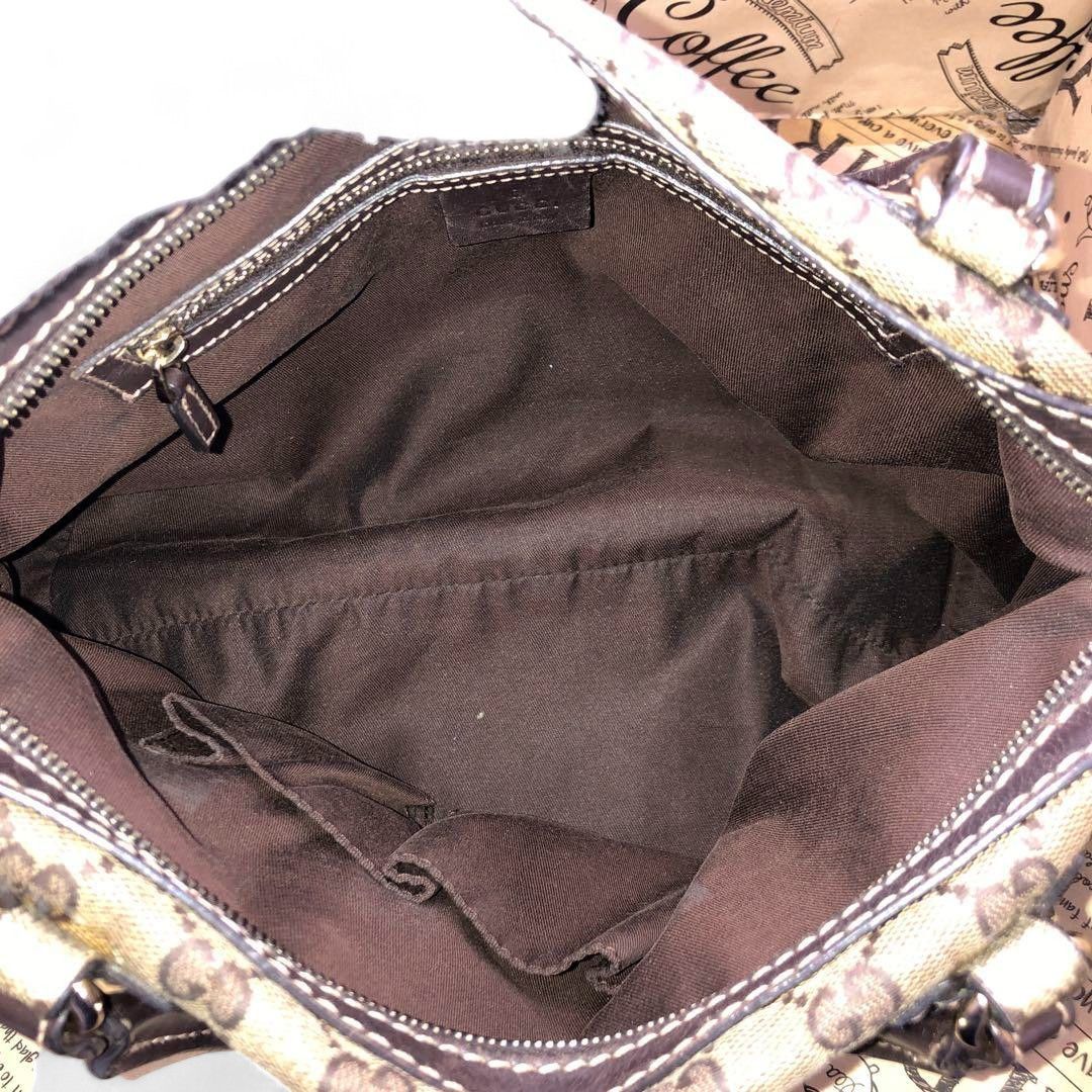 Gucci Gucci - Crystal Handbag Beige Brown Nylon Coated Canvas Size ONE SIZE - 7 Thumbnail