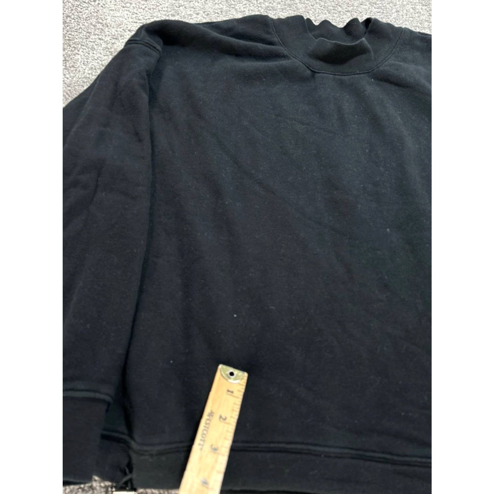 Vince Vince Essential Cropped Sweatshirt Small Black Relaxed Fit Cotton Fleece Lined Shirt Womens Size S / US 4 / IT 40 - 5 Thumbnail