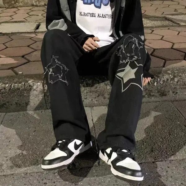 Japanese Brand Hitomi x Kumi High street star patch wide leg jeans Size US 32 / EU 48 - 5 Thumbnail