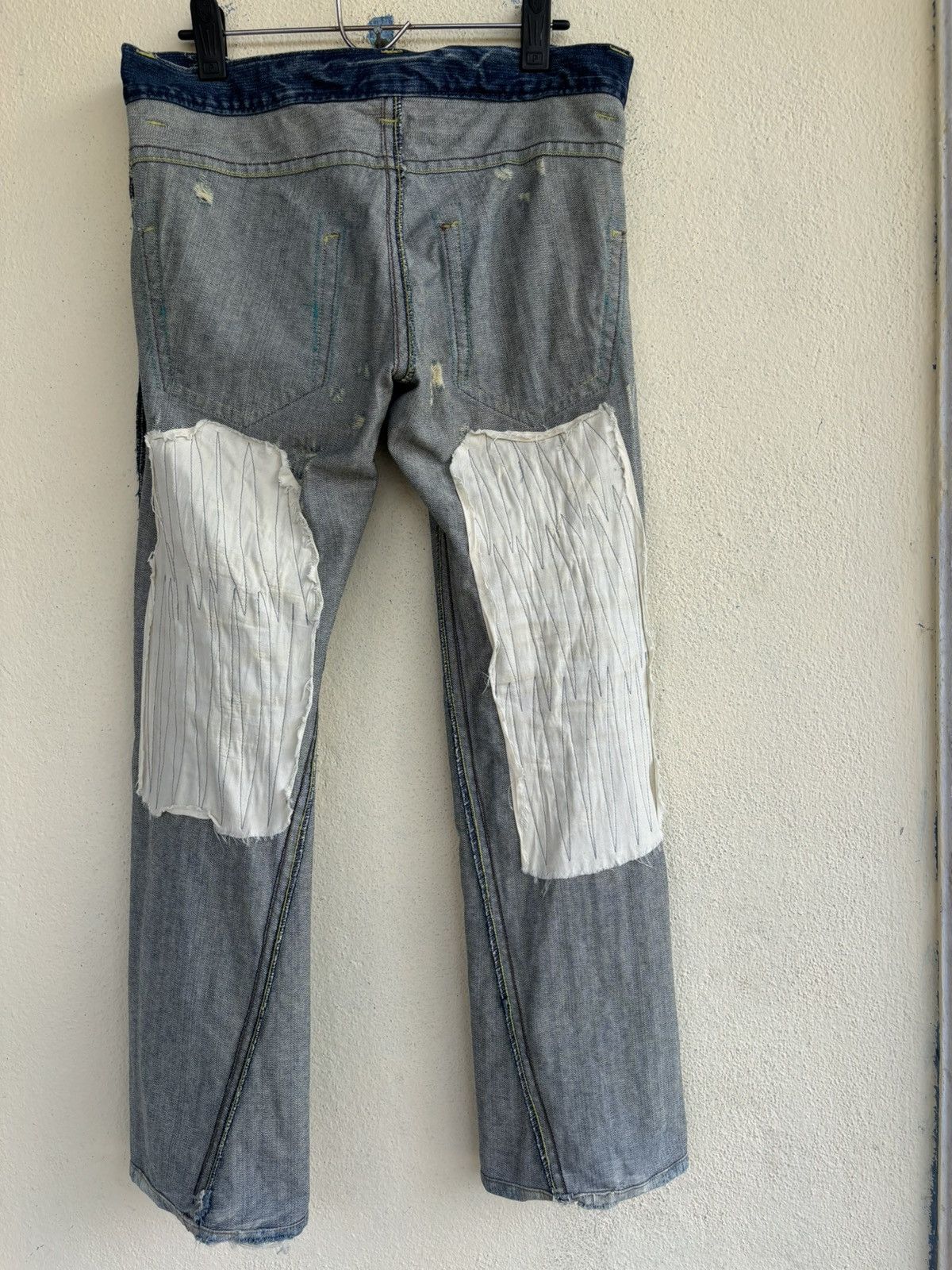 Japanese Brand Mud Wash Ripped Trashed Semi Bootcut Jean Size US 35 - 5 Thumbnail