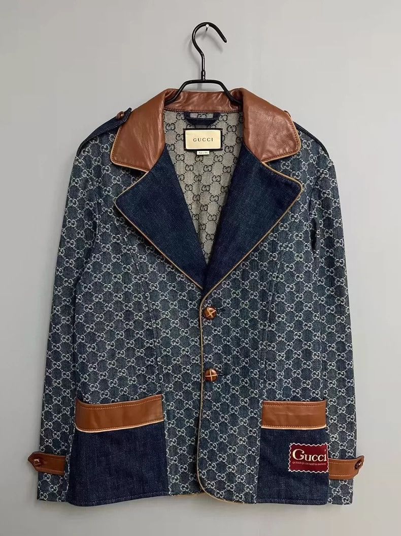 Gucci Gucci Denim Jacket with Floral Print-2506 Size US M / EU 48-50 / 2 - 1 Thumbnail