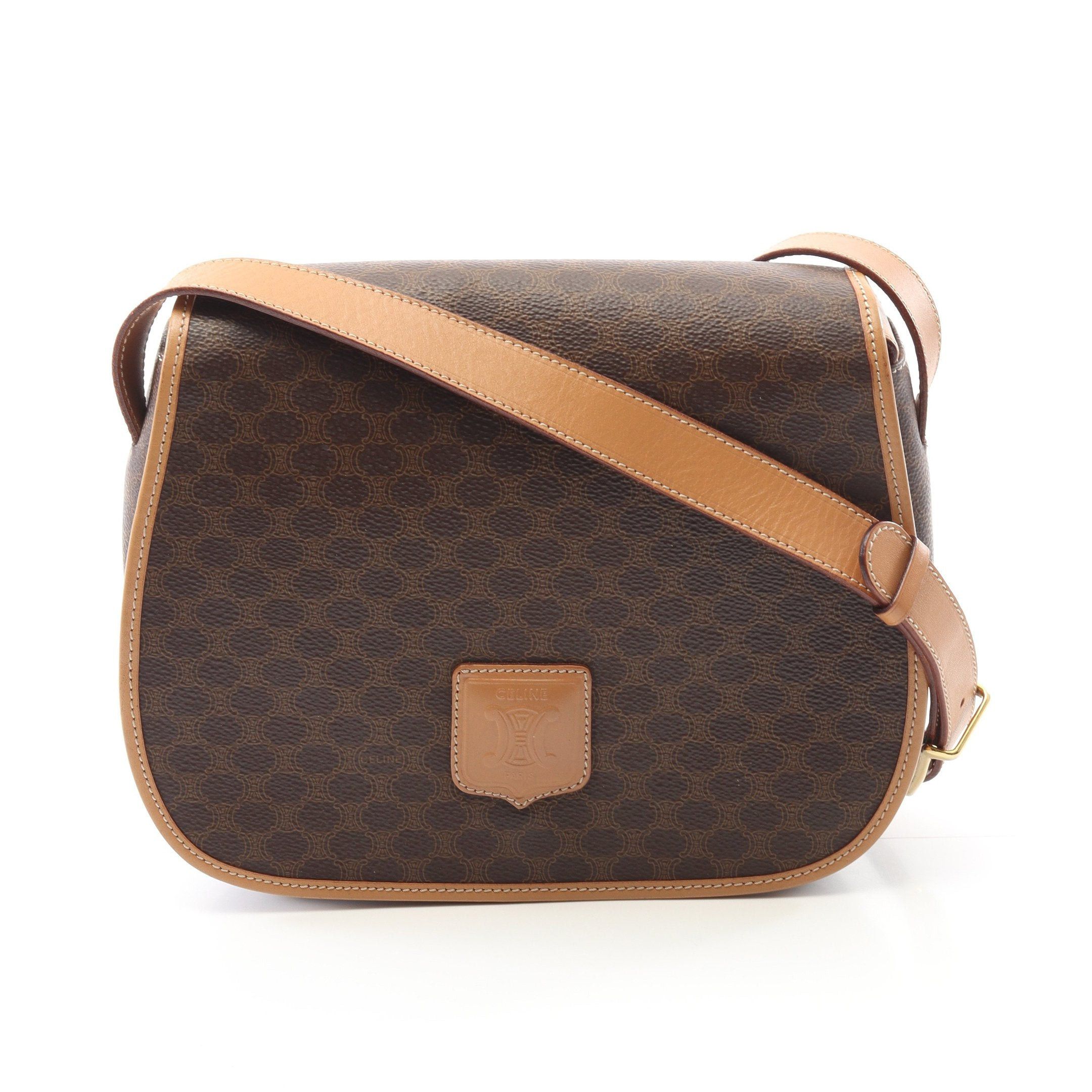 Celine Celine Macadam Shoulder Bag Leather Dark Brown Light Size ONE SIZE - 1 Thumbnail