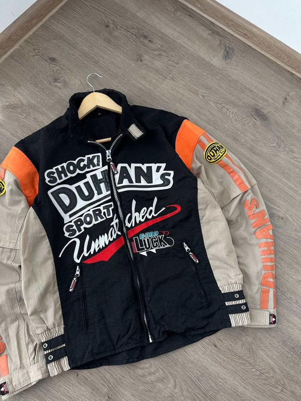 Japanese Brand × Vintage Vintage Duhan’s Shocki Moto Black Big Logo Racing Jacket Size US L / EU 52-54 / 3 - 13 Thumbnail