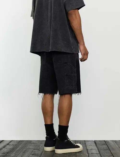 Japanese Brand High street patchwork raw edge logging denim shorts Size US 34 / EU 50 - 3 Thumbnail