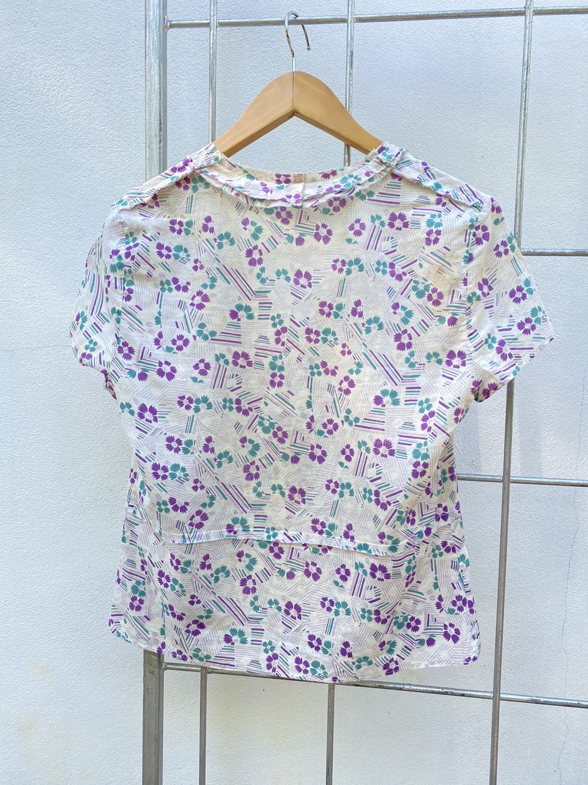 Marni MARNI V-neck shirt with ruffles multi-colored floral pattern Size ONE SIZE - 11 Thumbnail