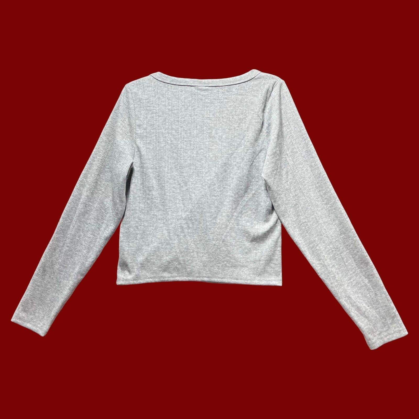 Other Wild Fable - Women's Long Sleeve Pointelle T-Shirt - Gray - Size XXL / US 16-18 / IT 52-54 - 2 Thumbnail