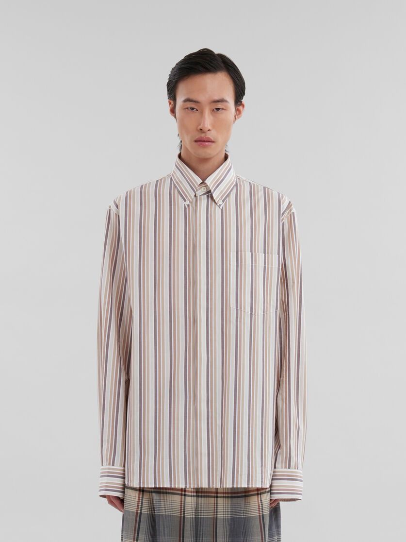 Marni o1w1db11125 Striped Organic Poplin Shirt in Pink/Multi Size US L / EU 52-54 / 3 - 2 Thumbnail