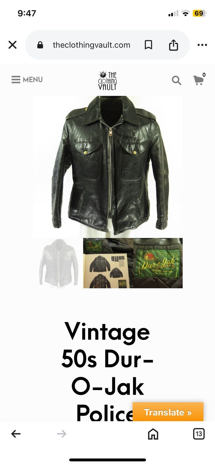 Schott 1950s Dur-o-Jac by Schott Police Leather Jacket Size US M / EU 48-50 / 2 - 21 Thumbnail