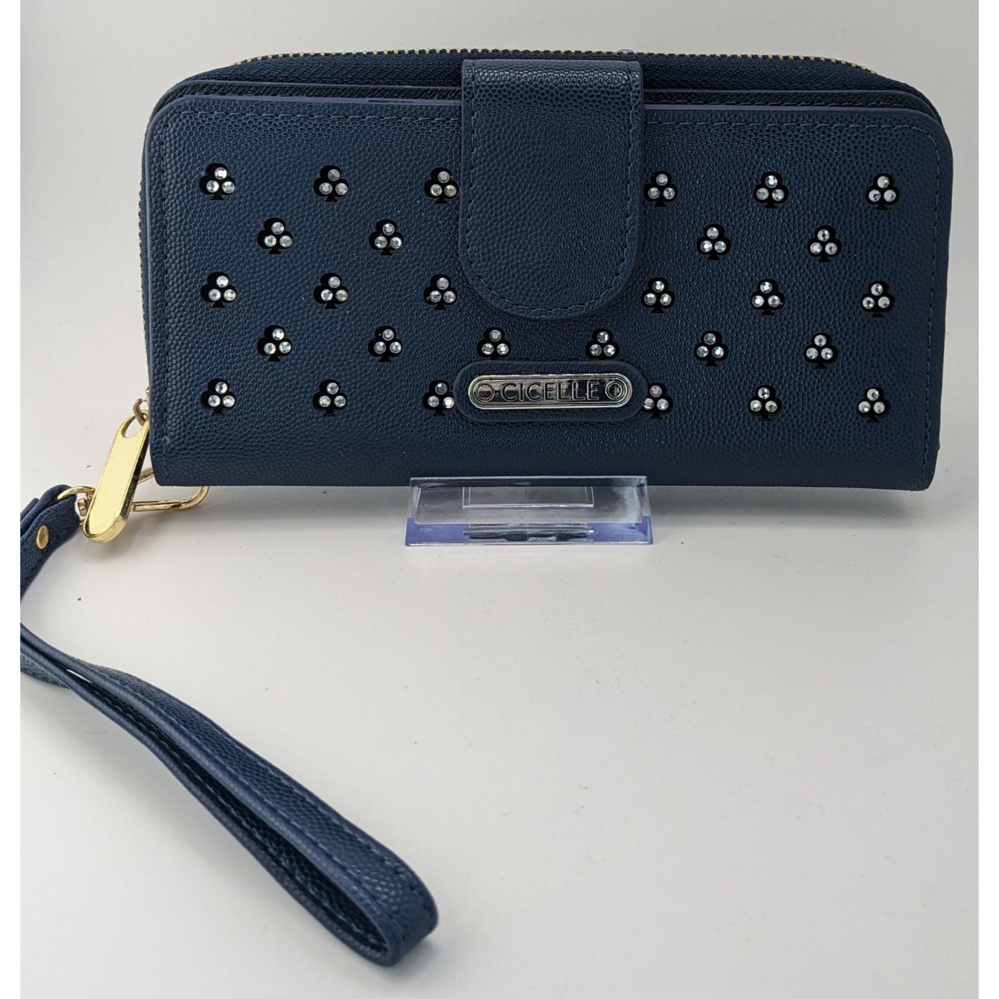 Other Cicelle Navy Blue Floral Rhinestone Studded Wallet With Wris Size ONE SIZE - 5 Thumbnail