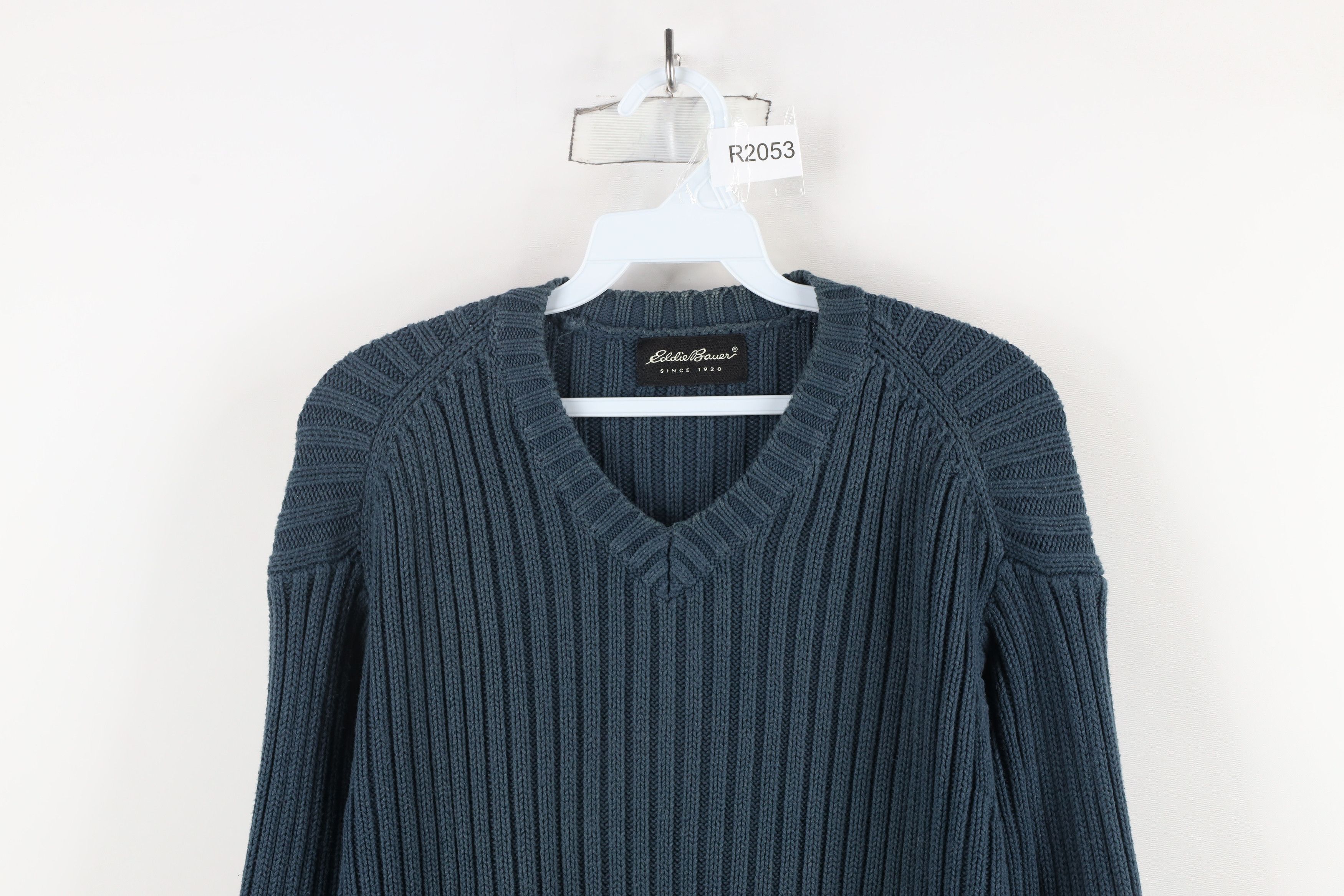 Eddie Bauer Vintage 90s Eddie Bauer Chunky Ribbed Knit Sweater Blue Size US M / EU 48-50 / 2 - 2 Thumbnail