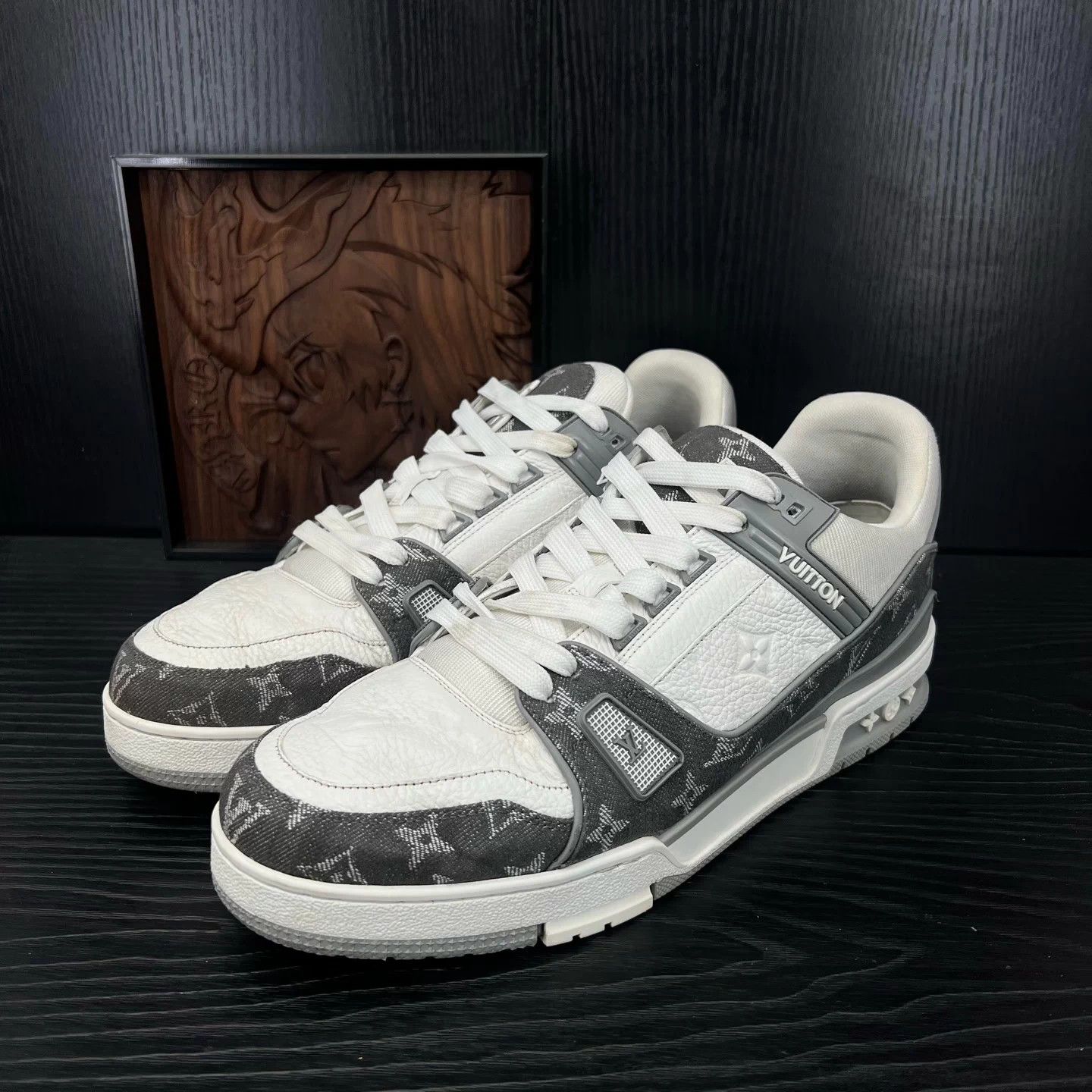 Louis Vuitton LV Trainer White Gray Denim 44 Size US 11 / EU 44 - 1 Thumbnail