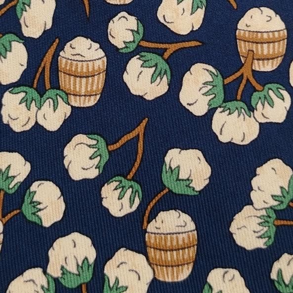 Hermes Hermes Paris 7496 IA Silk Designer Necktie Cotton Theme Tie Size ONE SIZE - 2 Thumbnail