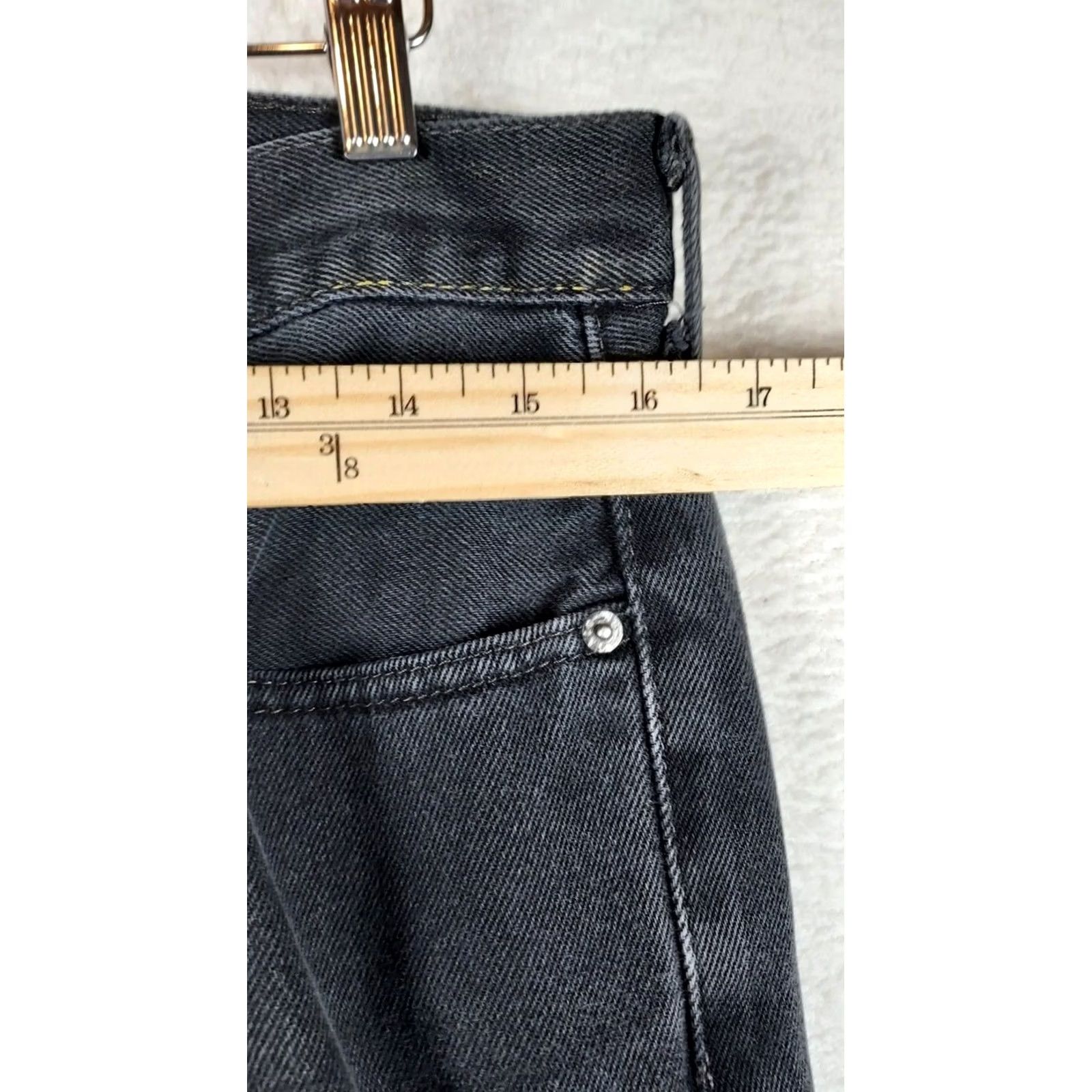 Levi's Levi's 505 Jeans - Levi Mens 505 Black Denim Jeans Size 33 x 30 Straight Dark Wash Denim Jeans Mens Regular 33x30 Size US 33 - 2 Thumbnail