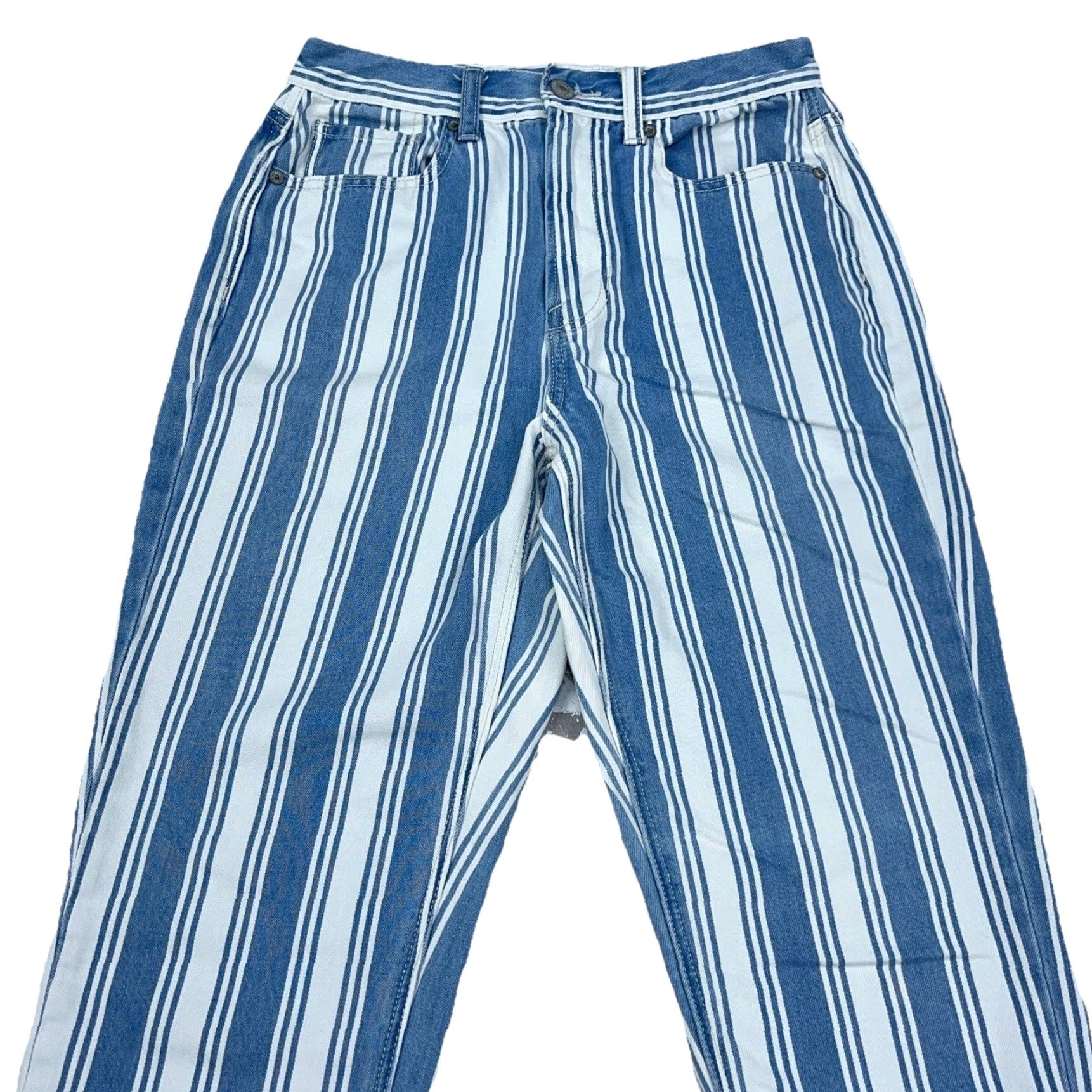 American Eagle Outfitters American Eagle Jeans Women Mom Jean Straight Leg Striped High Rise Denim Boho 2 Size 26" / US 2 / IT 38 - 3 Thumbnail