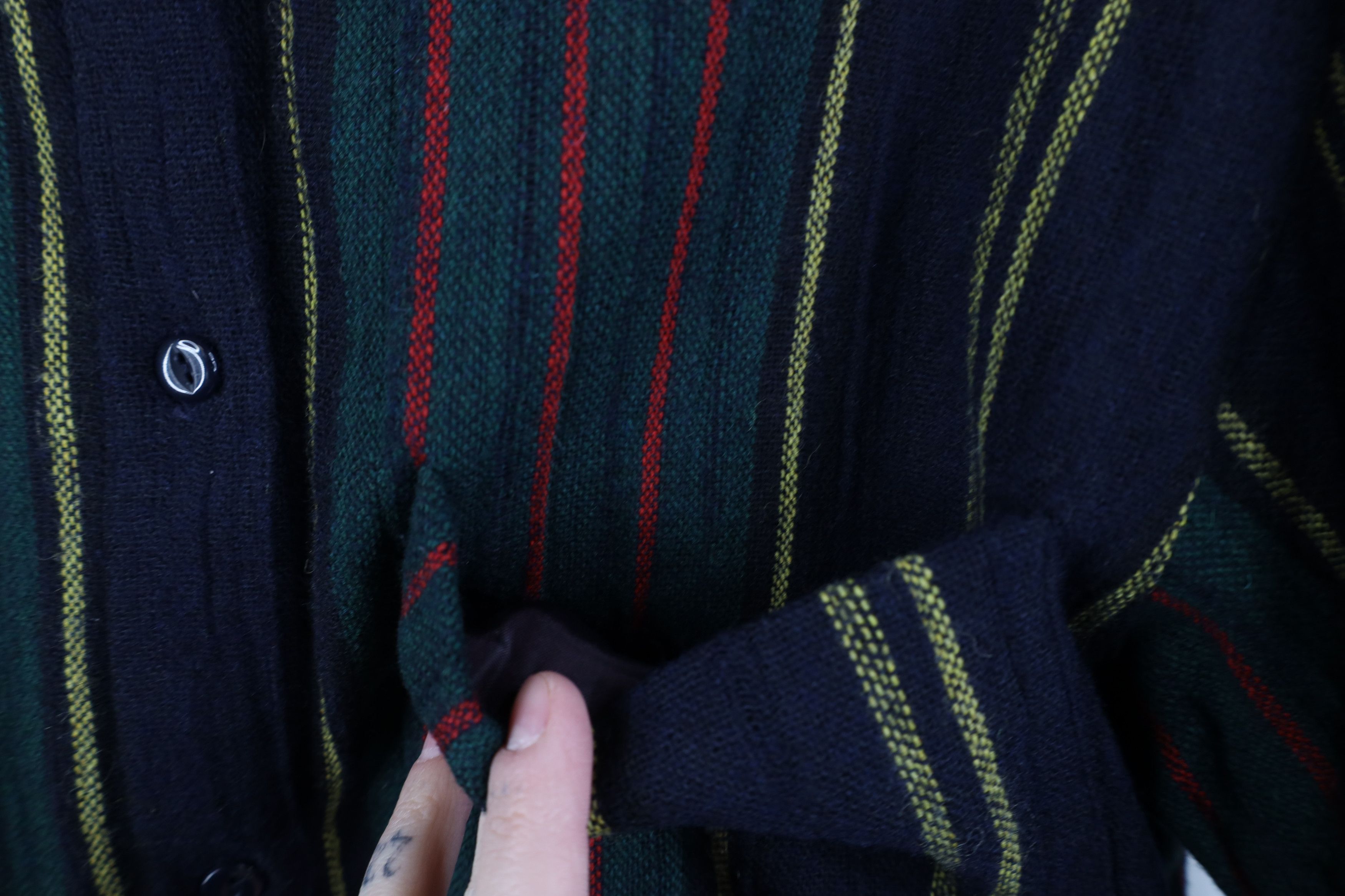 Vintage Vintage 90s Streetwear Wool Blend Knit Striped Button Shirt Size M / US 6-8 / IT 42-44 - 5 Thumbnail