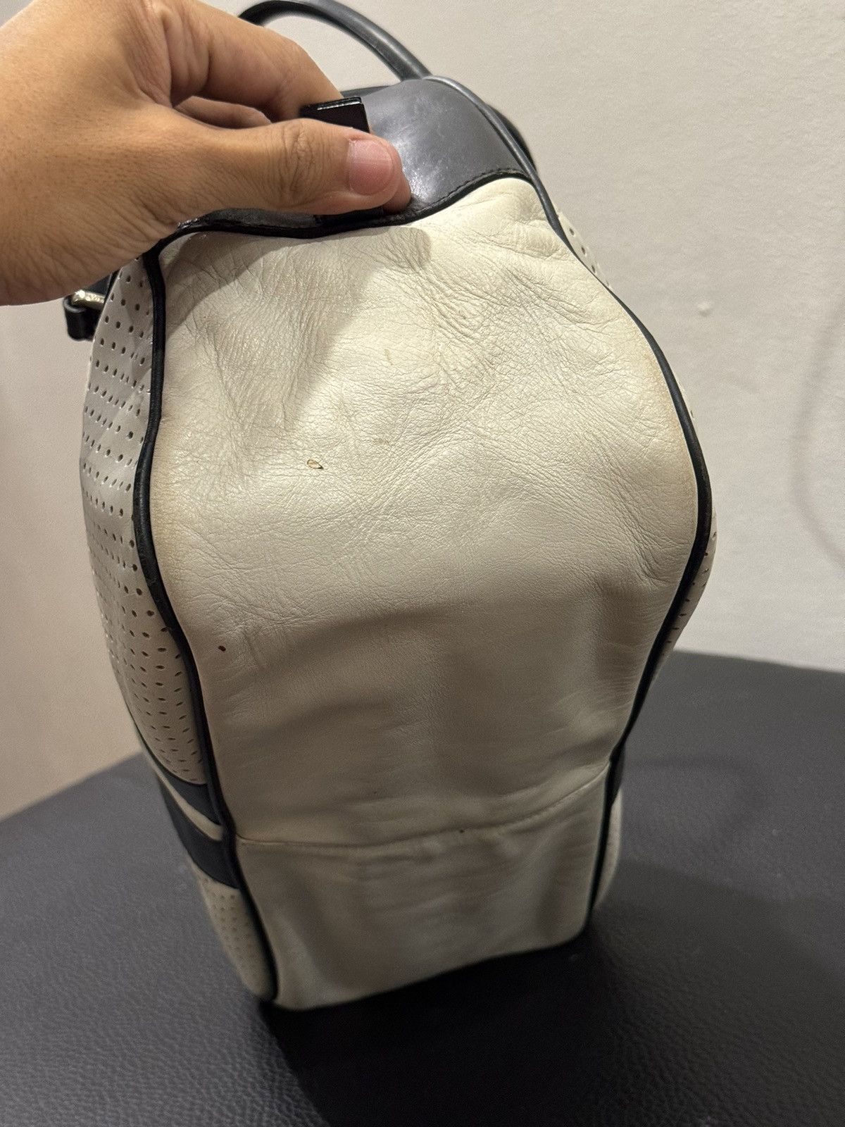 Prada PRADA Black Leather Bowling Bag Satchel Bowler Handbag Ss00 Size ONE SIZE - 7 Thumbnail