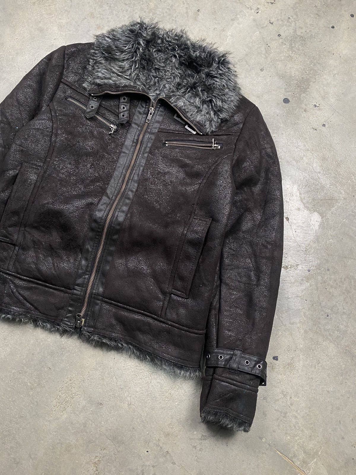 Other Japanese Punk Gothic Faux Fur Leather Jacket Size M / US 6-8 / IT 42-44 - 3 Thumbnail